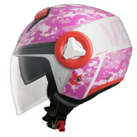 CASCO MOTO JET VEMAR BREEZE CAMO ROSA BIANCO 2